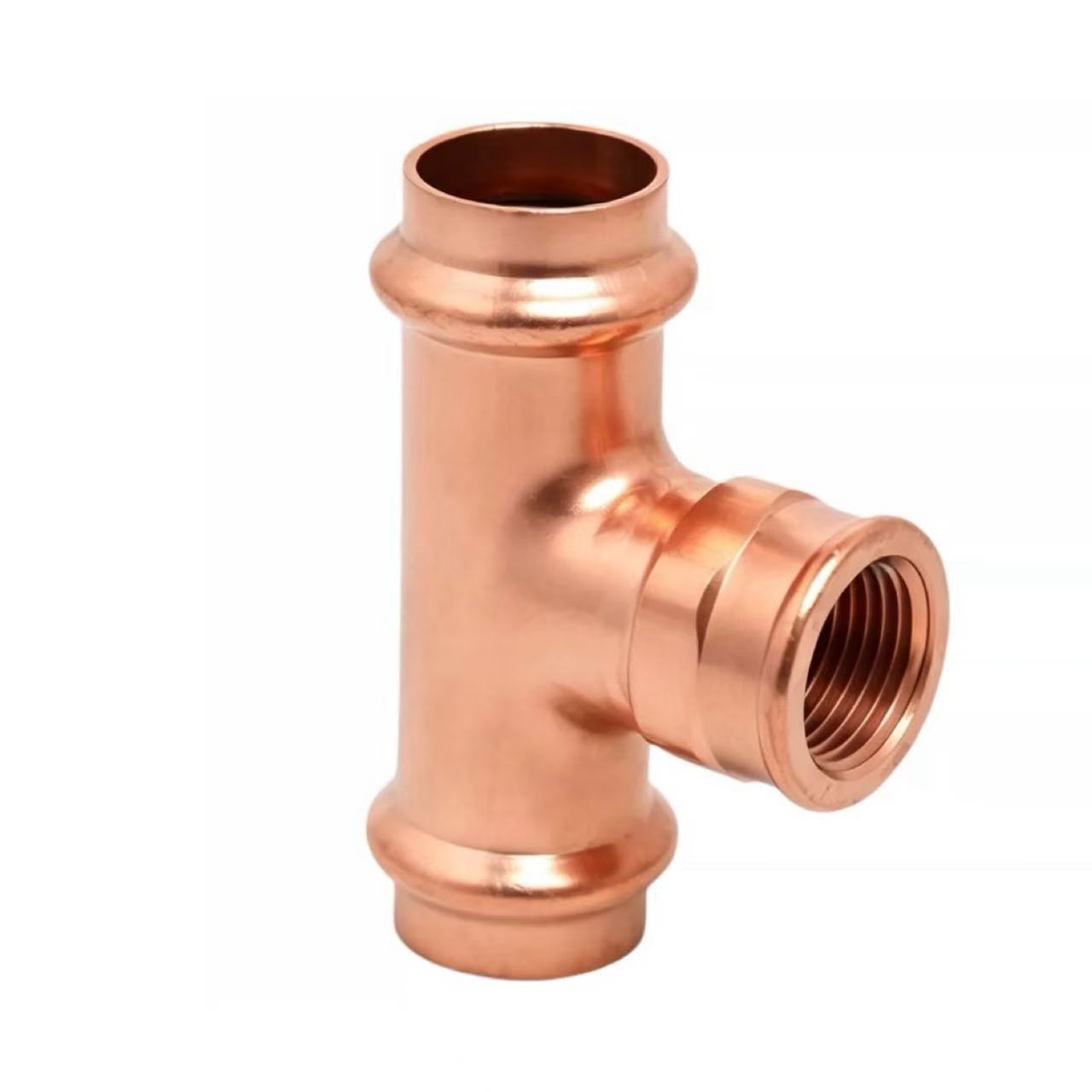 Double-Clamp Internal Thread Tee Connector