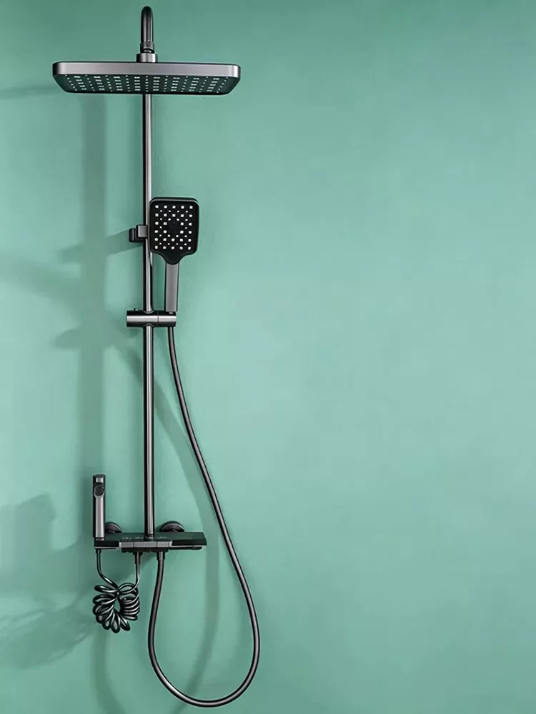 Black overhead shower and handheld spray gun with three spray nozzles set /></p><p><br /></p><p><br /></p><h2>Product Parameters</h2><p><br /></p><table border=