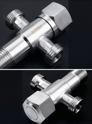 180°Three-Way Angle Valve One Inlet and Two Outlet Water Distribution Valve