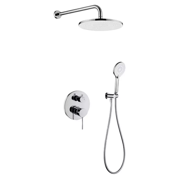 In-Wall Dual-Control Knob Round Overhead Shower Head