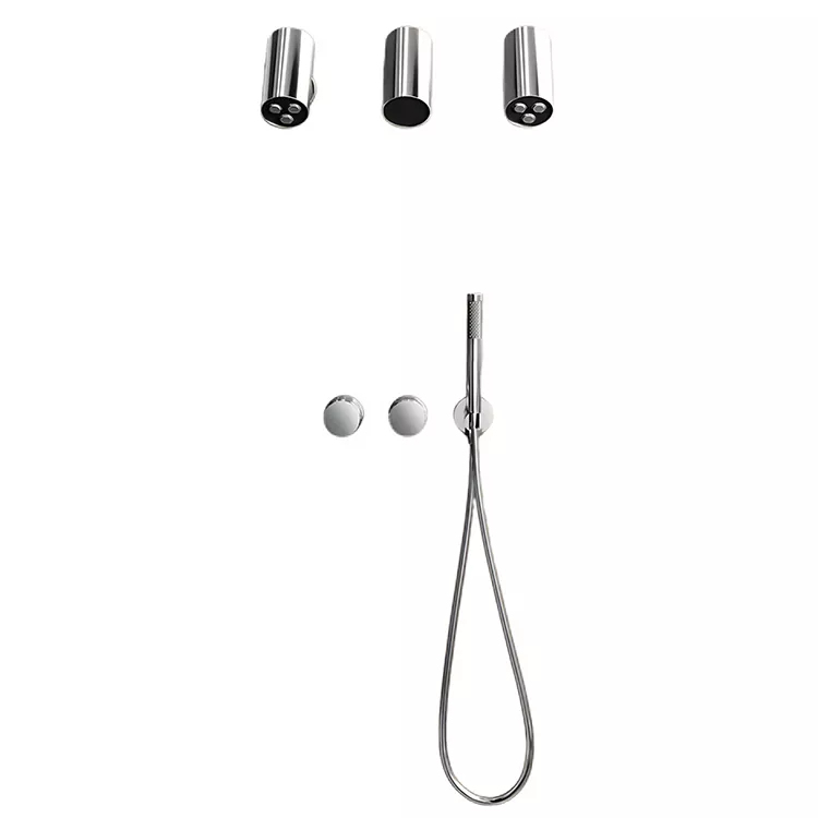 In-wall three-outlet shower head