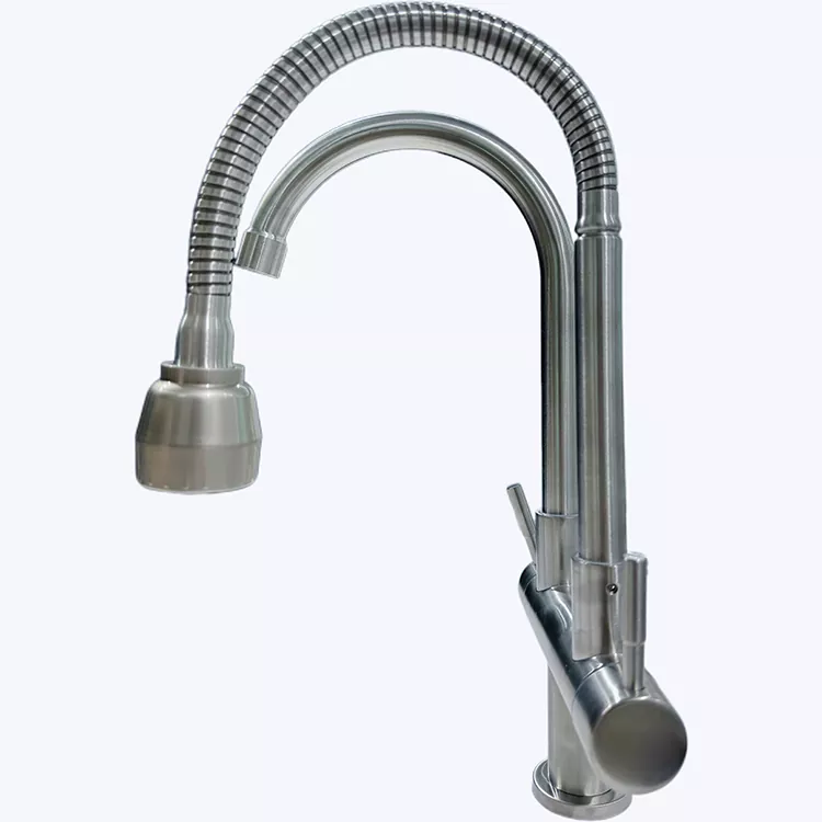 Kitchen Rotating Single-Cold Dual-Pipe Double-Outlet Faucet