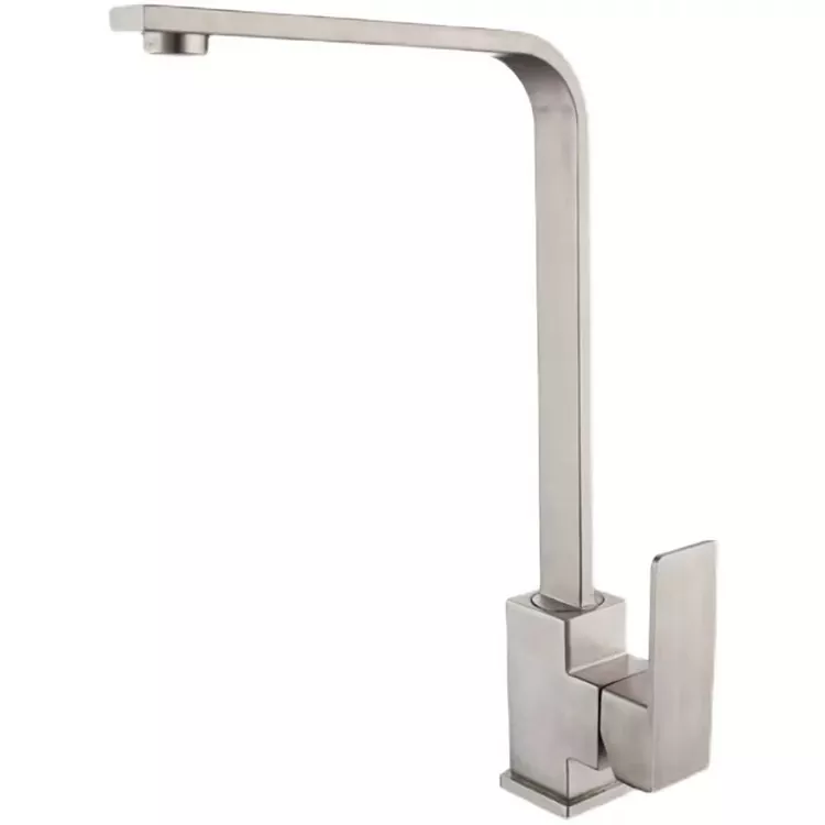 Seven-character square brushed kitchen hot and cold faucet a Seven-character square brushed kitchen hot and cold faucet a