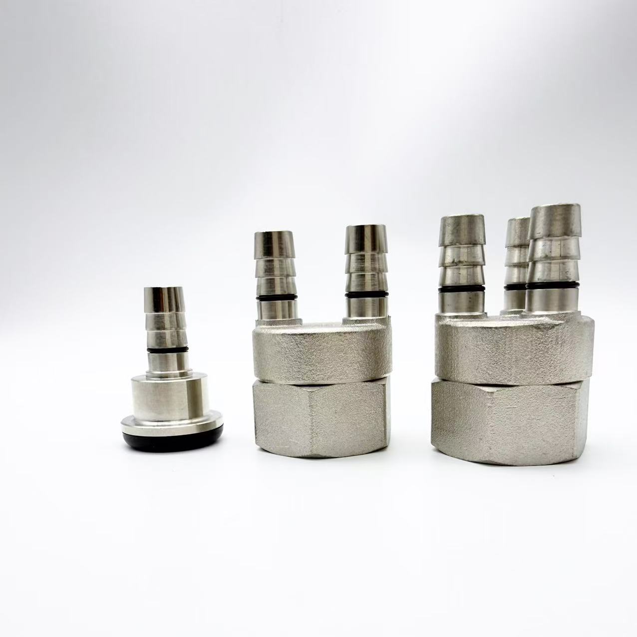 Union-type barb fitting for branch pipe, detachable