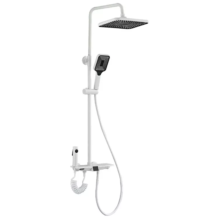 White Thermostatic Digital Display Shower Set With Spray Gun White Thermostatic Digital Display Shower Set With Spray Gun
